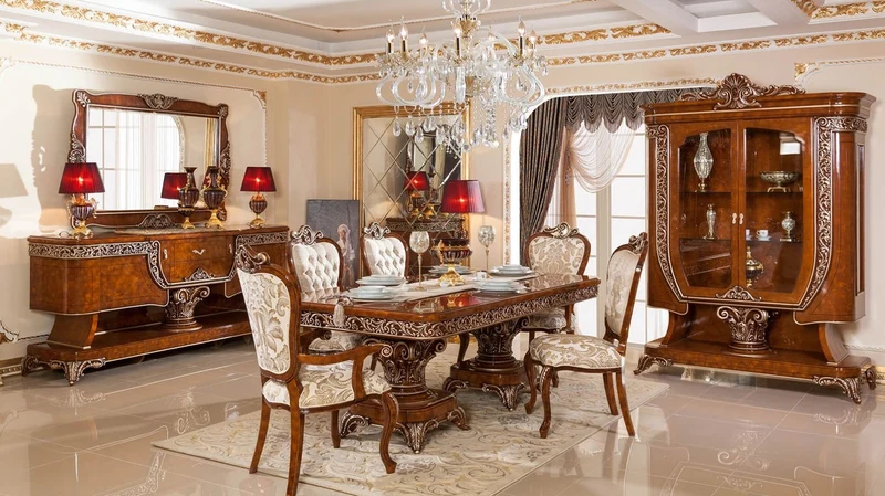 Casa Padrino Luxus Barock Vitrine Braun / Bronzefarben - Prunkvoller Massivholz Vitrinenschrank mit 2 Glastüren - Handgefertigte Barock Möbel - Edel & Prunkvoll