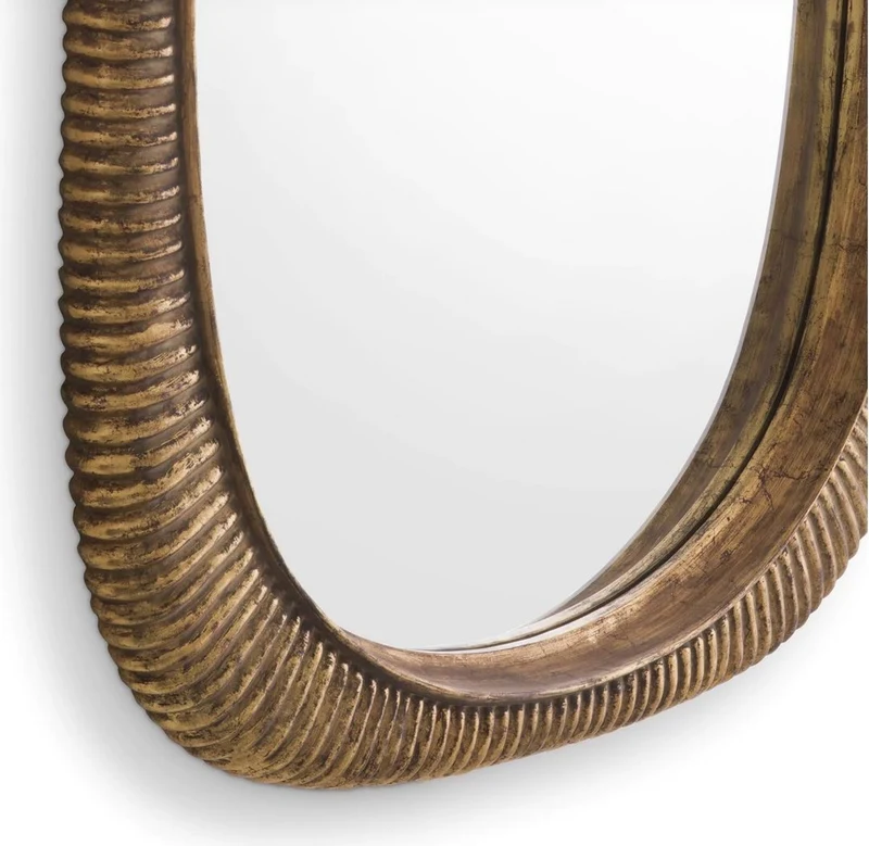 Casa Padrino Luxus Spiegel Antik Gold 95 x 6 x H. 142 cm - Mahagoni Wandspiegel - Wohnzimmer Spiegel - Garderobenspiegel - Luxus Kollektion
