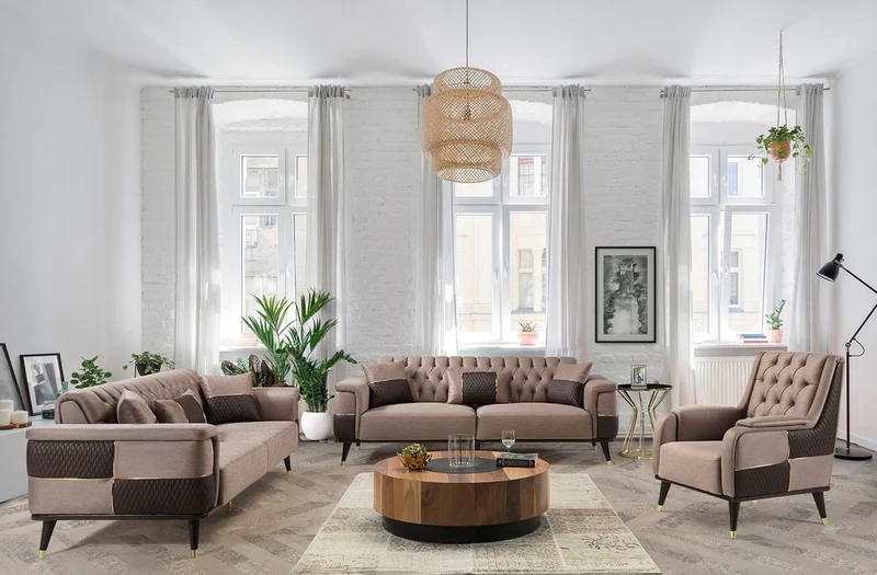 Casa Padrino Luxus Schlafsofa Braun / Dunkelbraun / Gold 225 x 94 x H. 83 cm - Modernes Wohnzimmer Sofa - Wohnzimmer Möbel