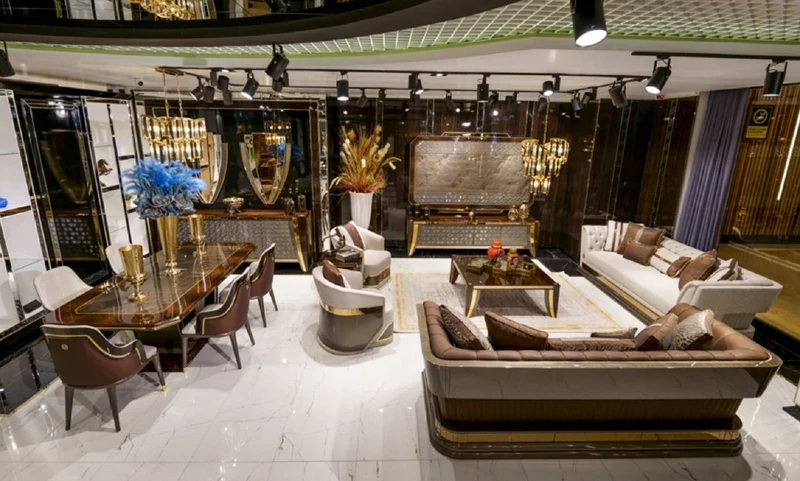 Casa Padrino Luxus Couchtisch Braun / Gold - Edler Wohnzimmer & Hotel Tisch - Wohnzimmer & Hotel Möbel - Luxus Qualität