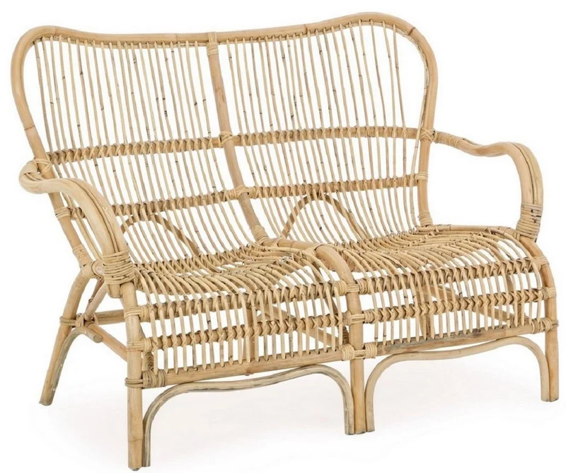 Casa Padrino Luxus Gartensofa Naturfarben 119 x 83 x H. 87 cm - Wetterbeständiges Garten & Terrassen Sofa - Garten & Terrassen Möbel - Luxus Kollektion