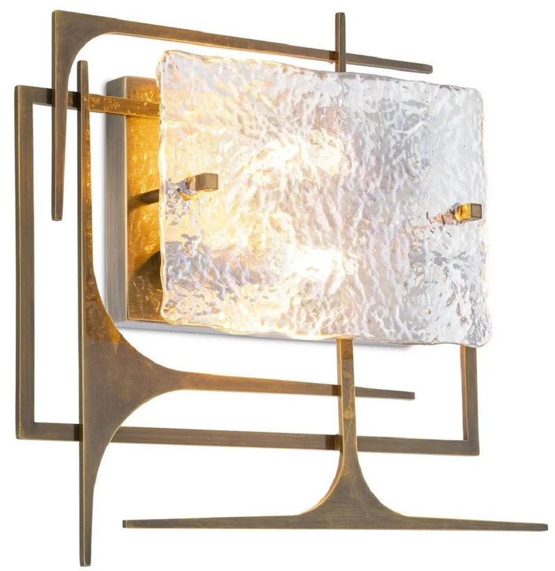 Casa Padrino Designer Wandleuchte Antik Messingfarben 39 x 9 x H. 35 cm - Wohnzimmer Wandleuchte - Hotel Wandleuchte - Luxus Kollektion