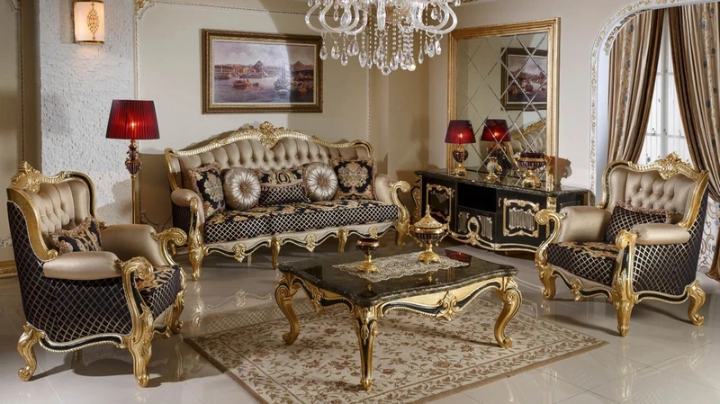 Casa Padrino Luxus Barock Couchtisch Schwarz / Gold - Prunkvoller Massivholz Wohnzimmertisch im Barockstil - Barock Wohnzimmer Möbel - Edel & Prunkvoll