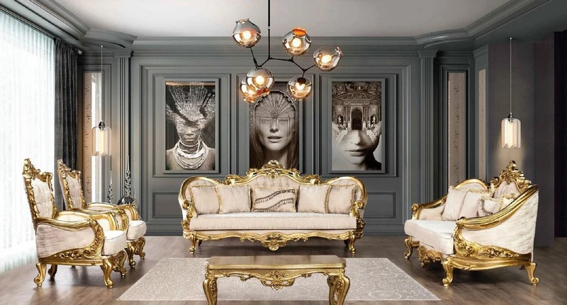 Casa Padrino Luxus Barock Couchtisch Gold - Prunkvoller Massivholz Wohnzimmertisch im Barockstil - Barock Wohnzimmer & Hotel Möbel - Edel & Prunkvoll