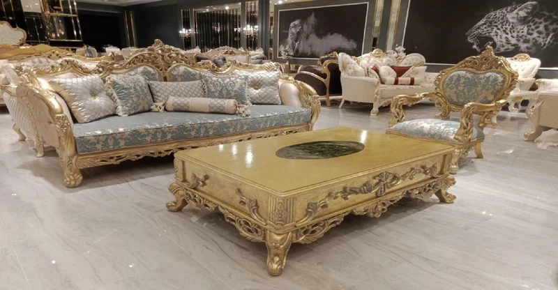 Casa Padrino Luxus Barock Sessel mit elegantem Muster Türkis / Rosa / Gold - Wohnzimmer Möbel im Barockstil - Edel & Prunkvoll