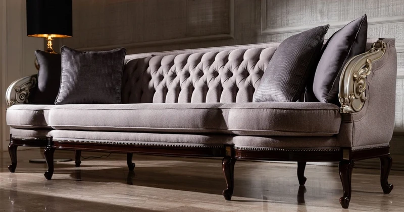 Casa Padrino Luxus Barock Wohnzimmer Sofa Lila / Silber / Dunkelbraun - Prunkvolle Barock Wohnzimmer & Hotel Möbel