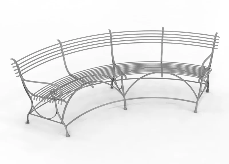 Casa Padrino Jugendstil Gartenbank 190 x 148 x H. 90 cm - Verschiedene Farben - Gebogene Schmiedeeisen Bank mit Pferdehuf Füßen - Jugendstil Schmiedeeisen Garten & Terrassen Möbel