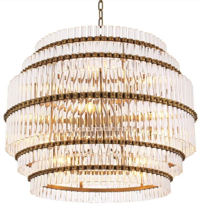 Casa Padrino Luxus Kronleuchter Antik Messingfarben Ø 75,5 x H. 57 cm - Moderner Hotel & Restaurant Kronleuchter - Luxus Qualität