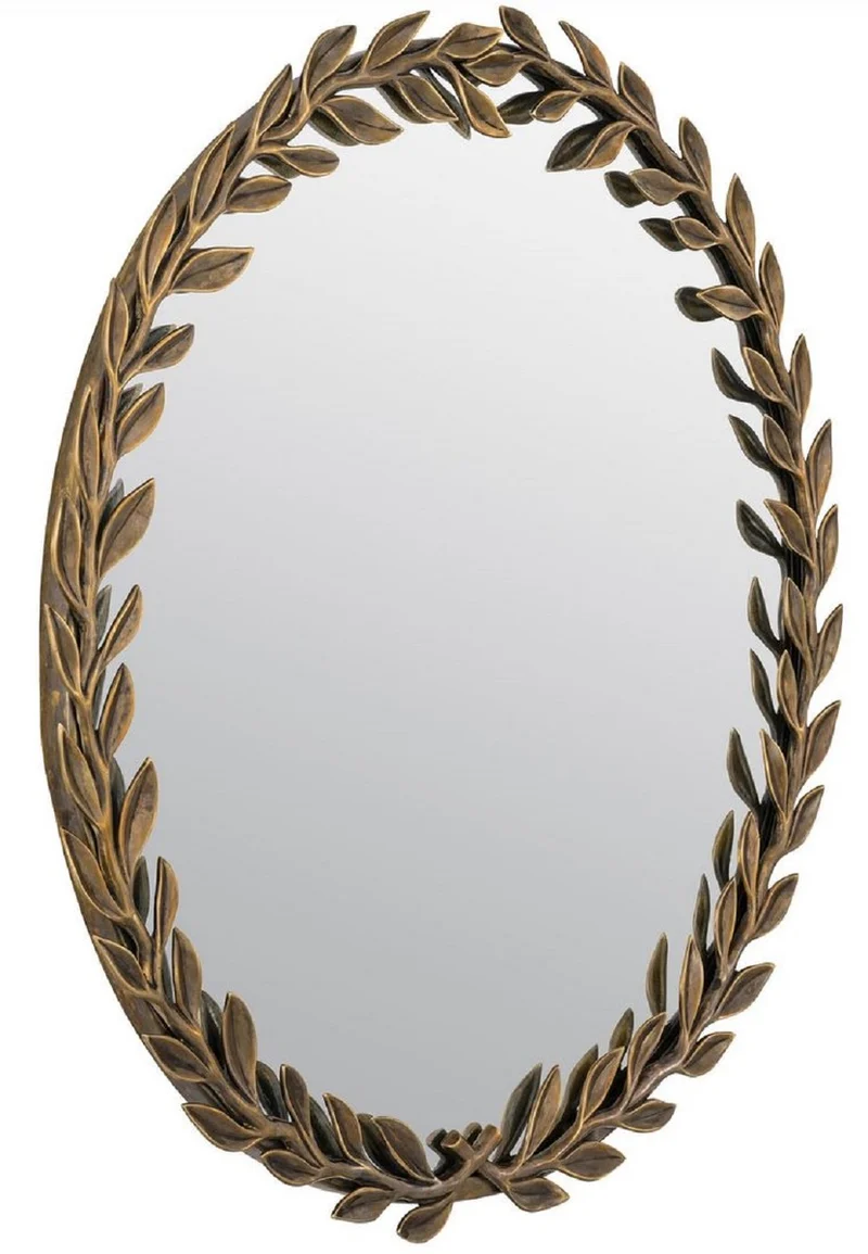 Casa Padrino Luxus Spiegel Vintage Messingfarben Ø 68,5 cm - Runder Wandspiegel - Luxus Möbel - Luxus Kollektion