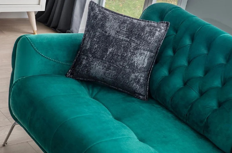 Casa Padrino Luxus Chesterfield Schlafsofa Grün / Silber 230 x 95 x H. 75 cm - Modernes Wohnzimmer Sofa - Chesterfield Wohnzimmer Möbel