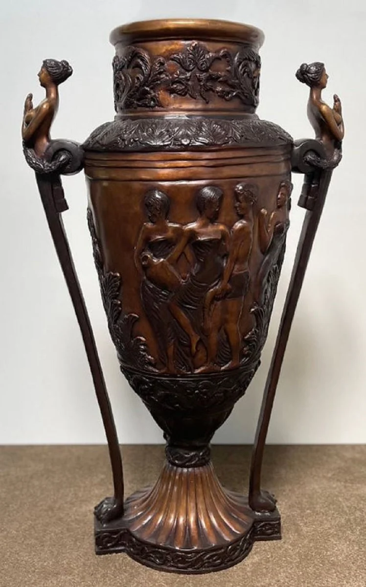 Casa Padrino Luxus Barock Bronze Deko Vase Damen 69 x 43 x H. 114 cm - Barock Pflanzkübel - Barock Blumenkübel - Edel & Prunkvoll