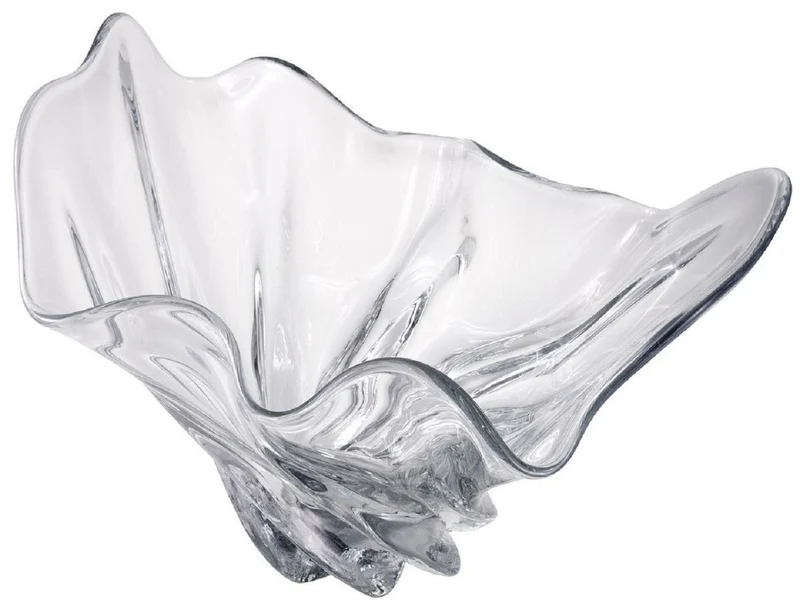 Casa Padrino Luxus Schüssel 42 x 27 x H. 25 cm - Moderne Deko Schüssel aus mundgeblasenem Glas - Deko Accessoires - Luxus Qualität