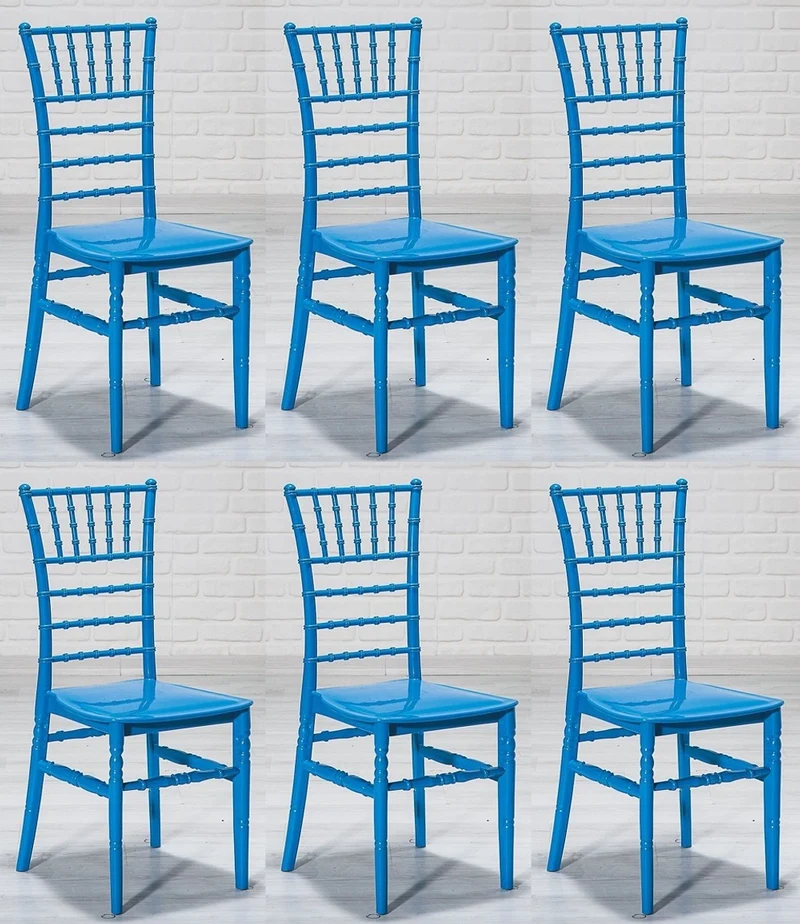 Casa Padrino Designer Acryl Stuhl Set Blau 40 x 46 x H. 92,5 cm - Esszimmerstühle - Acryl Esszimmer Möbel