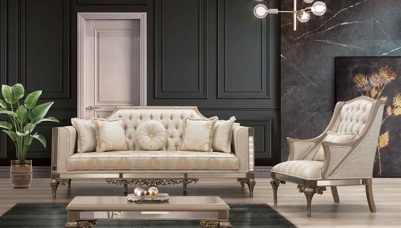 Casa Padrino Luxus Barock Sofa - Handgefertigtes Wohnzimmer Sofa im Barockstil - Barock Wohnzimmer & Hotel Möbel - Edel & Prunkvoll
