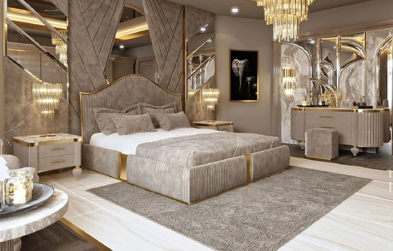 Casa Padrino Luxus Art Deco Kommode Grau / Weiß / Gold - Prunkvolle Kommode mit 3 Schubladen und Kunstmarmor Platte - Art Deco Schlafzimmer & Hotel Möbel - Luxus Kollektion