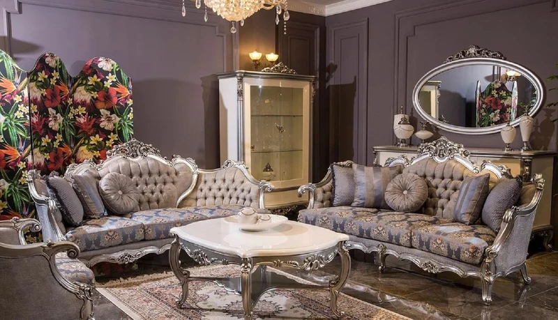 Casa Padrino Luxus Barock Raumteiler Bunt - Faltbarer Massivholz Paravant im Barockstil - Barock Schlafzimmer & Hotel Möbel