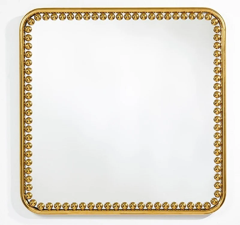 Casa Padrino Luxus Wandspiegel Gold 95 x 3 x H. 95 cm - Quadratischer Wohnzimmer Spiegel mit Metallrahmen - Schlafzimmer Spiegel - Badezimmer Spiegel - Garderoben Spiegel - Luxus Kollektion