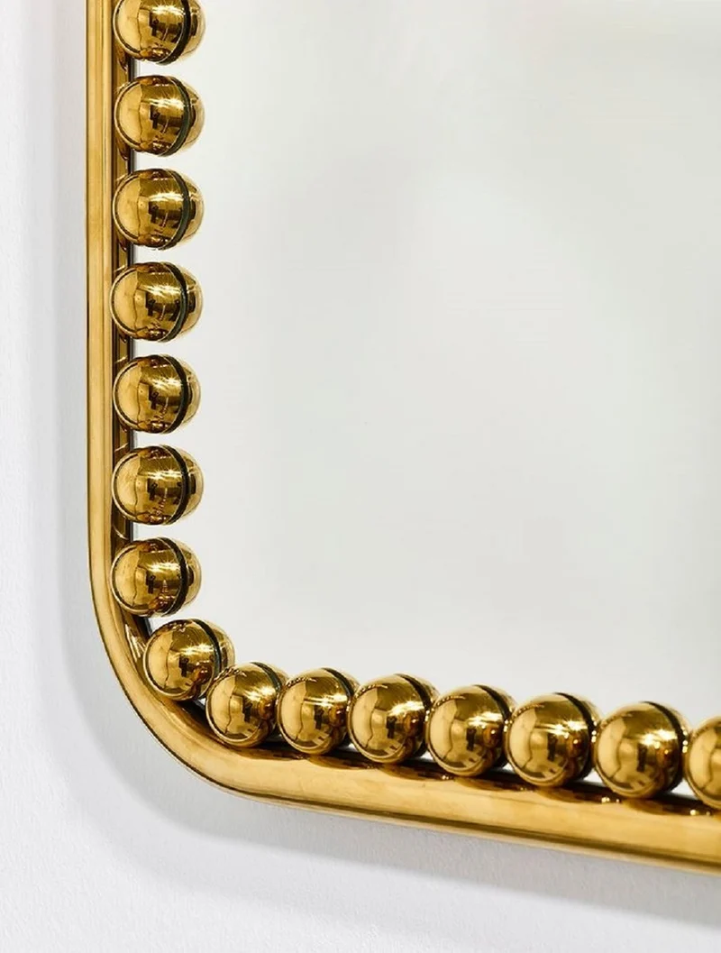 Casa Padrino Luxus Wandspiegel Gold 95 x 3 x H. 95 cm - Quadratischer Wohnzimmer Spiegel mit Metallrahmen - Schlafzimmer Spiegel - Badezimmer Spiegel - Garderoben Spiegel - Luxus Kollektion