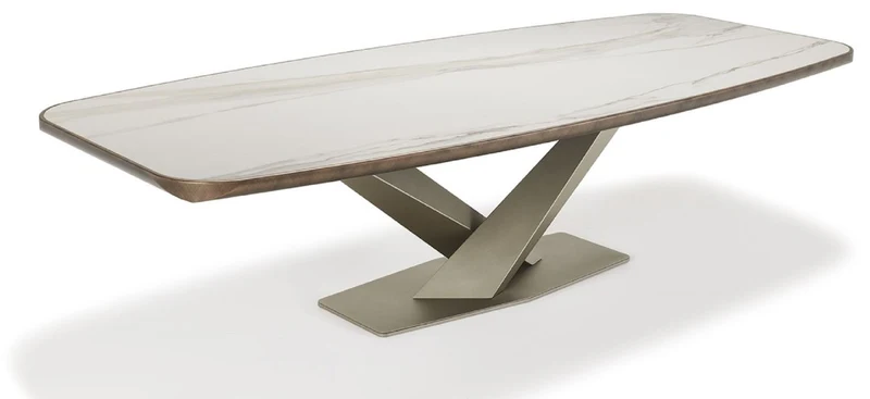 Casa Padrino Luxus Esstisch Mehrfarbig / Titanfarben 300 x 128 x H. 73 cm - Esszimmertisch mit hochwertiger Keramik Tischplatte - Moderne Esszimmer Möbel - Luxus Qualität - Made in Italy