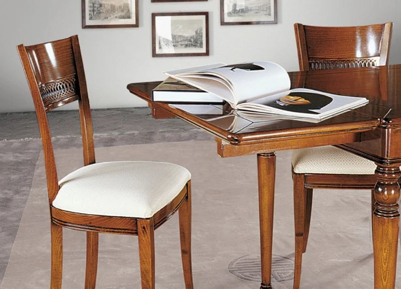Casa Padrino Luxus Biedermeier Esszimmerstuhl Set Weiß / Gold / Braun - Handgefertigtes Küchen Stühle 6er Set - Biedermeier Esszimmer Möbel - Luxus Qualität - Made in Italy
