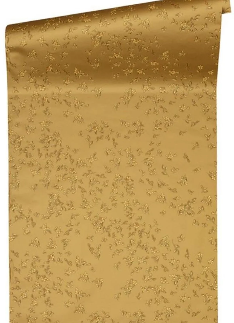 Versace Designer Tapete Barock Blumen 935853 Gold - Satintapete mit elegantem Muster - Hochwertige Qualität