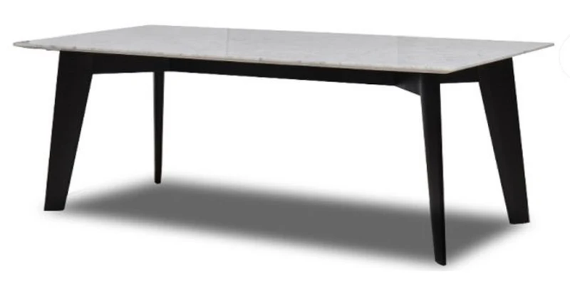 Casa Padrino Luxus Esstisch Weiß / Schwarz 240 x 100 x H. 75 cm - Moderner Küchentisch mit hochwertiger italienischer Calacatta Marmor Tischplatte - Luxus Esszimmer Möbel