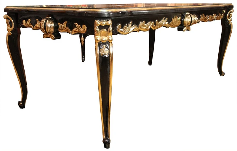 Pompöös by Casa Padrino Barock Luxus Esszimmer Set - Pompööser Barock Esstisch mit Glasplatte und 8 Stühlen mit Glitzersteinen designed by Harald Glööckler - Esszimmer Möbel im Barockstil