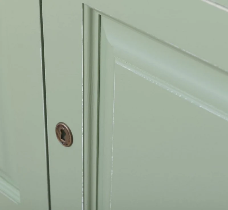 Casa Padrino Landhausstil Bücherschrank Grün / Grau 120 x 39 x H. 197 cm - Massivholz Schrank - Wohnzimmerschrank - Büroschrank - Landhausstil Möbel