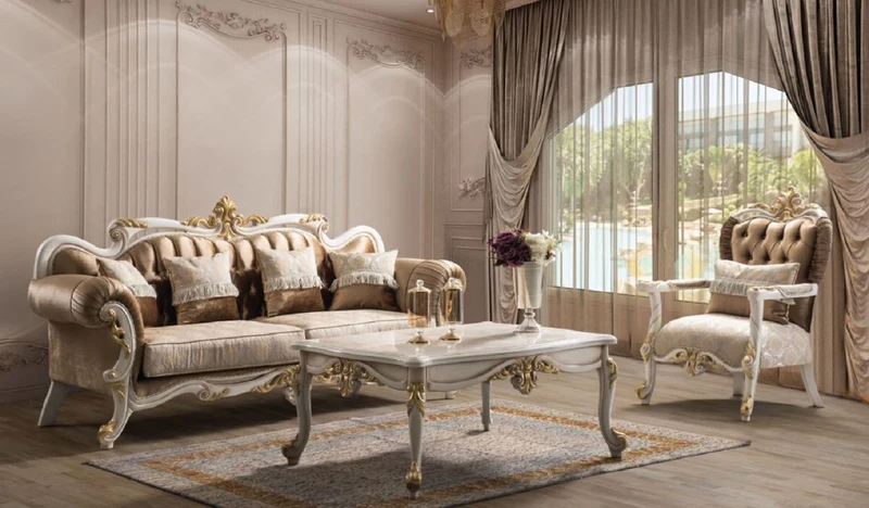 Casa Padrino Luxus Barock Sessel Braun / Silber / Weiß / Gold - Prunkvoller Wohnzimmer Sessel mit elegantem Muster - Barock Möbel