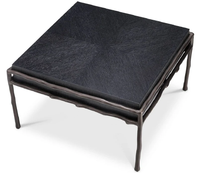 Casa Padrino Luxus Beistelltisch Anthrazitgrau / Bronzefarben 65 x 65 x H. 38,5 cm - Wohnzimmer Möbel - Hotel Möbel - Luxus Kollektion