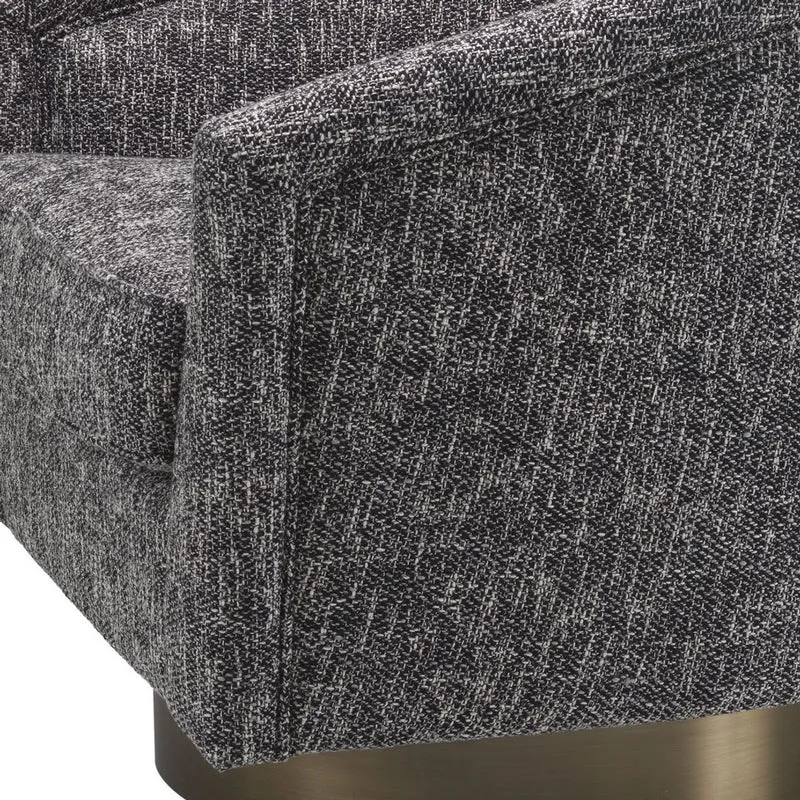 Casa Padrino Luxus Drehsessel Schwarz / Matt Gold 85 x 76 x H. 76 cm - Wohnzimmer Sessel - Wohnzimmer Möbel - Luxus Möbel
