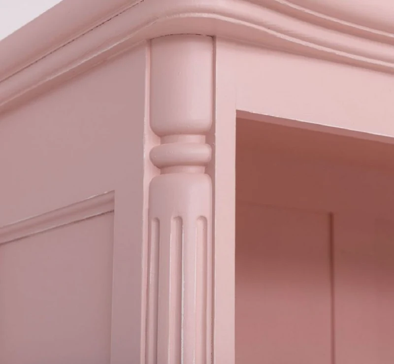 Casa Padrino Landhausstil Schrank Rosa 112 x 49 x H. 190 cm - Massivholz Regalschrank - Bücherschrank - Wohnzimmerschrank - Landhausstil Möbel