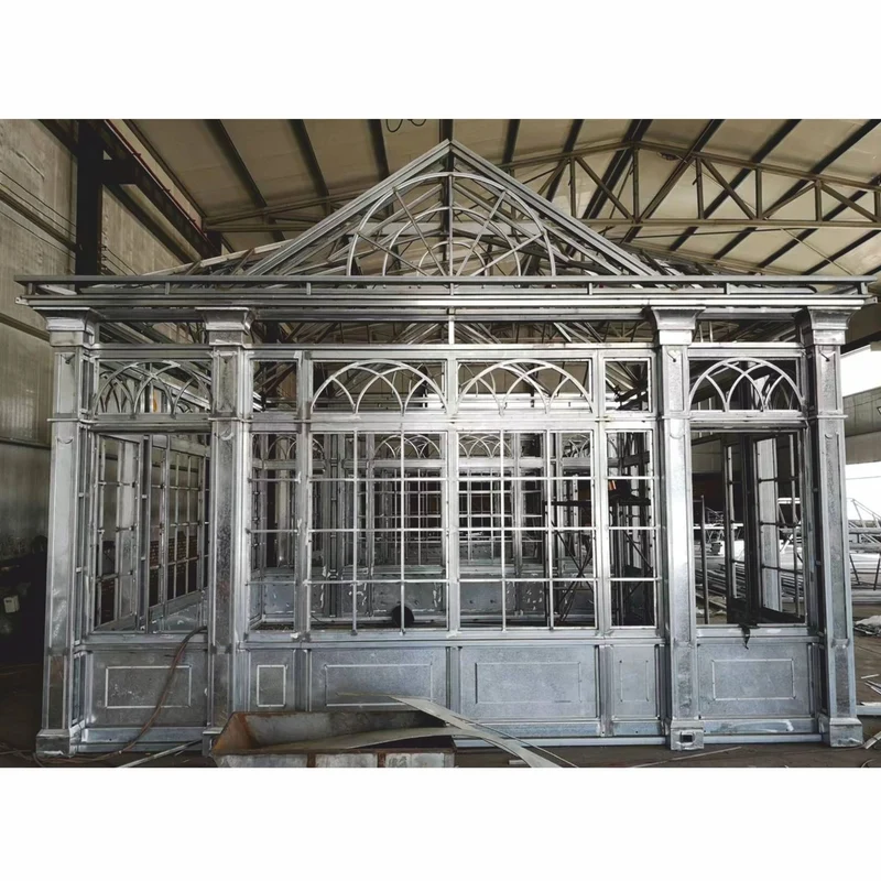 Casa Padrino Luxus Gartenhaus Weiß 472 x 396 x H. 548 cm - Schmiedeeisen Garten Pavillon mit Fensterscheiben