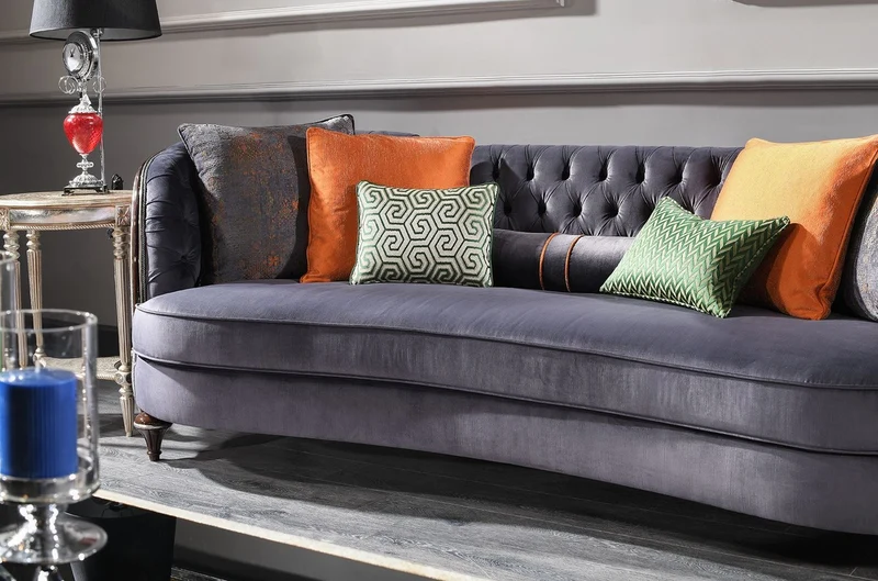 Casa Padrino Luxus Barock Sofa Lila / Braun / Silber - Handgefertigtes Wohnzimmer Sofa - Barock Wohnzimmer Möbel