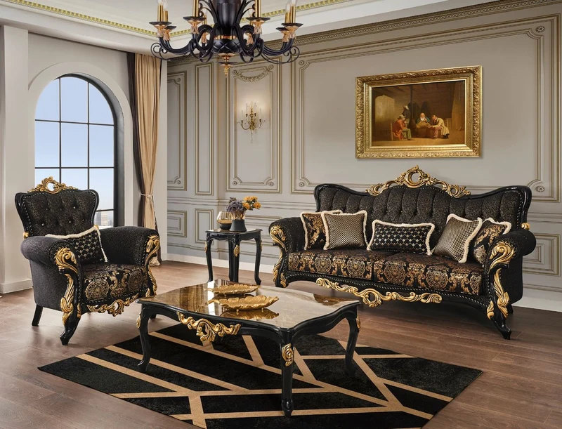 Casa Padrino Luxus Barock Beistelltisch Braun / Schwarz / Gold 46 x 44 x H. 60 cm - Prunkvoller Massivholz Tisch mit Tischplatte in Marmoroptik - Barock Wohnzimmer Möbel