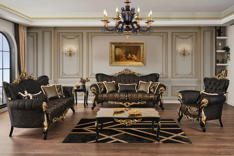 Casa Padrino Luxus Barock Beistelltisch Braun / Schwarz / Gold 46 x 44 x H. 60 cm - Prunkvoller Massivholz Tisch mit Tischplatte in Marmoroptik - Barock Wohnzimmer Möbel