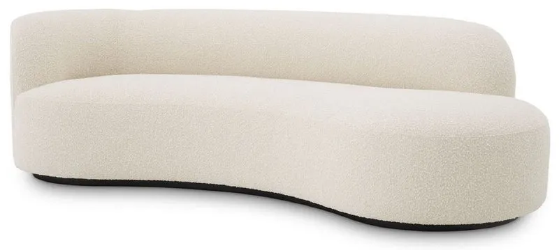 Casa Padrino Luxus Sofa Creme / Schwarz 230 x 110 x H. 68 cm - Gebogenes Wohnzimmer Sofa - Hotel Sofa - Luxus Qualität
