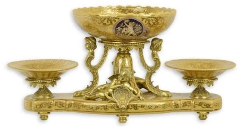 Casa Padrino Jugendstil Etagere Mehrfarbig / Gold 55 x 25 x H. 27 cm - Prunkvolle Hotel & Restaurant Accessoires