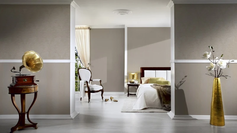 Casa Padrino designer non-woven wallpaper - khaki plain colors - luxury wallpaper - high quality