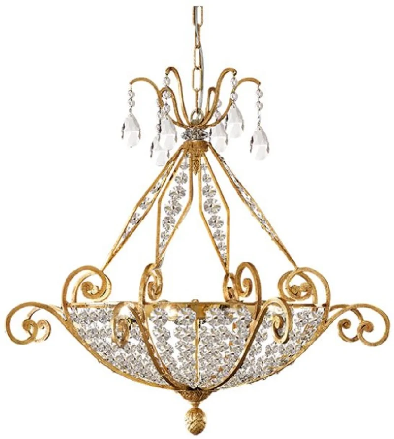 Casa Padrino Luxus Barock Kristall Kronleuchter Gold Ø 75 x H. 67 cm - Prunkvoller Kronleuchter mit Böhmischem Kristallglas - Luxus Qualität