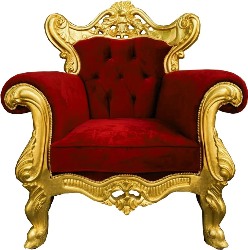 Casa Padrino Luxus Barock Sessel Bordeauxrot / Gold - Prunkvoller Wohnzimmer Sessel - Handgefertigte Barock Wohnzimmer Möbel