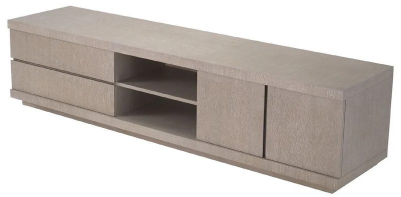 Casa Padrino Luxus TV Schrank Grau 220 x 52,5 x H. 53 cm - Massivholz Fernsehschrank - Wohnzimmer Möbel - Luxus Qualität