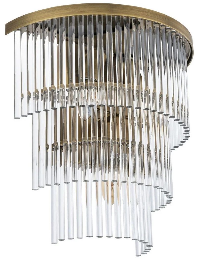 Casa Padrino Luxus Wandleuchte Antik Messingfarben 33 x 17 x H. 32,5 cm - Wohnzimmer Wandleuchte - Hotel Wandleuchte - Luxus Kollektion