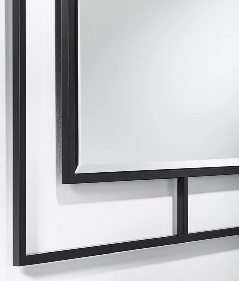 Casa Padrino Luxus Wandspiegel Schwarz 90 x 2 x H. 90 cm - Wohnzimmer Spiegel - Schlafzimmer Spiegel - Garderoben Spiegel - Luxus Möbel