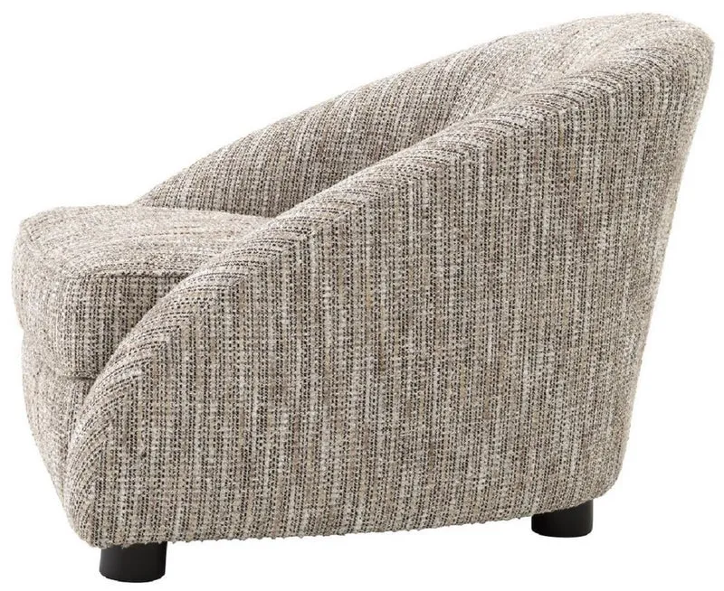 Casa Padrino Luxus Sessel Beige / Schwarz 88 x 80 x H. 65 cm - Wohnzimmer Sessel - Luxus Wohnzimmer Möbel