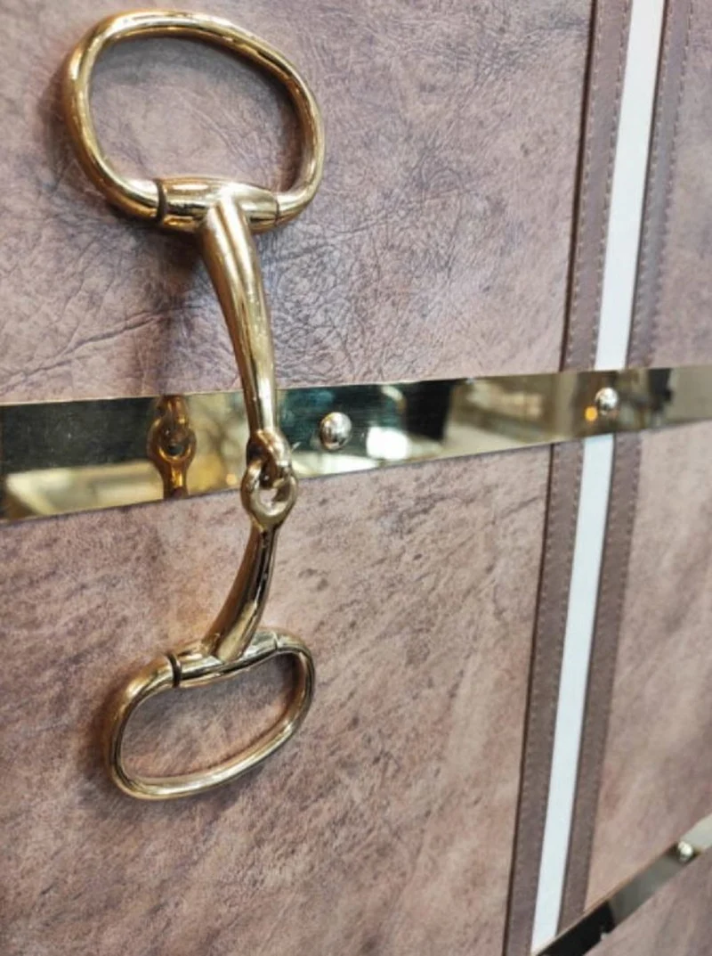 Casa Padrino Luxus Barschrank Braun / Gold 108 x 48 x H. 180 cm - Edler Weinschrank mit 2 Türen - Luxus Bar Möbel