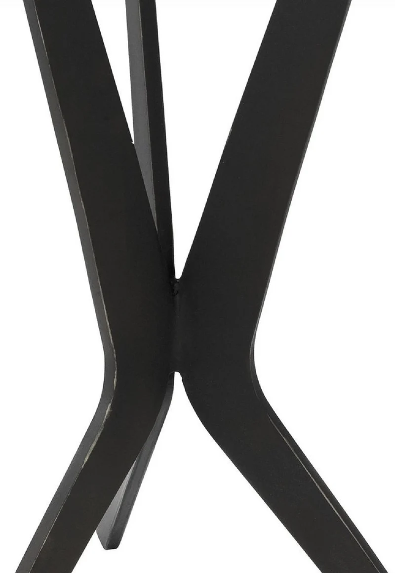 Casa Padrino Luxus Beistelltisch Schwarz / Bronzefarben Ø 30,5 x H. 52 cm - Runder Tisch mit Granitplatte und Metall Beinen - Wohnzimmer Möbel - Luxus Möbel
