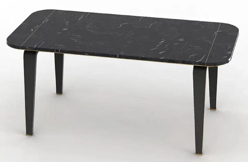 Casa Padrino Luxus Marmor Esstisch Schwarz / Messingfarben 180 x 90 x H. 80 cm - Edler Küchentisch mit hochwertigem handgeschliffenen Marquina Marmor - Marmor Esszimmer Möbel - Luxus Qualität