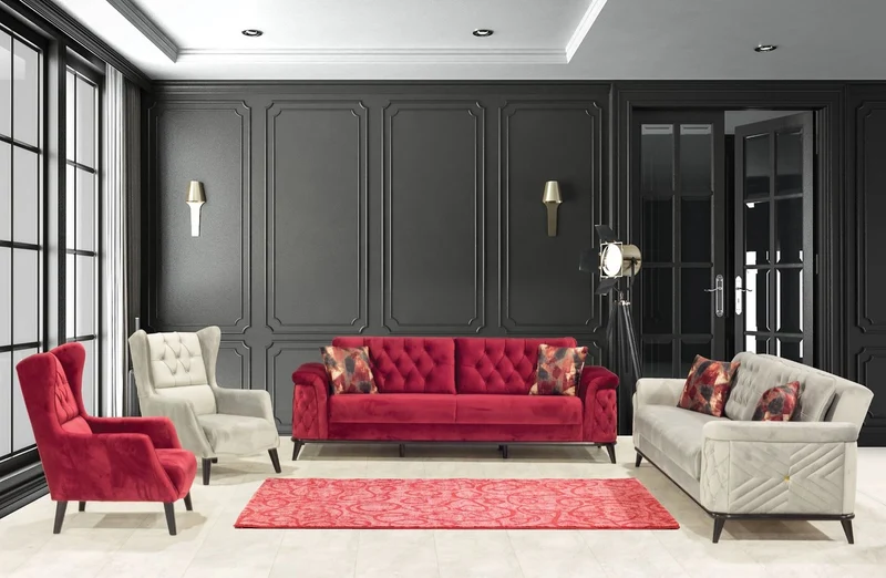 Casa Padrino Chesterfield Schlafsofa Grau / Schwarz 230 x 90 x H. 80 cm - Modernes Wohnzimmer Sofa - Chesterfield Wohnzimmer Möbel