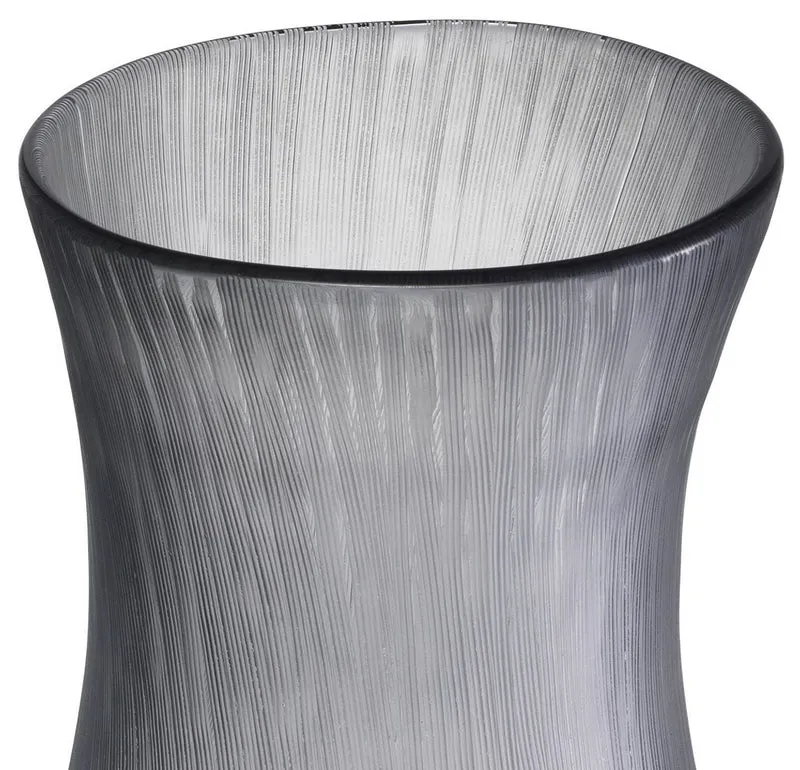 Casa Padrino Luxus Deko Glas Vase Grau Ø 18 x H. 37,5 cm - Elegante mundgeblasene Blumenvase - Deko Accessoires